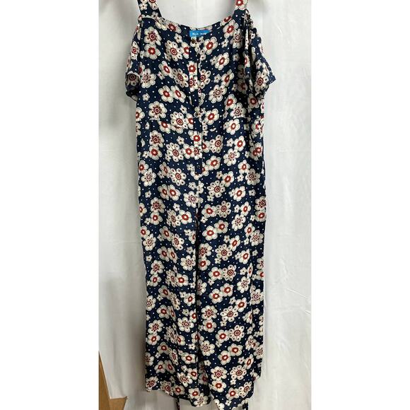M.I.H JEANS Elodie All in One Jumpsuit 70s Floral Print Cold Shoulder Size M - Picture 1 of 9